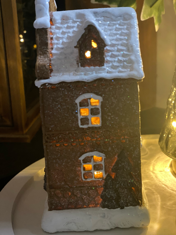 Brown Resin Light up House - Image 3