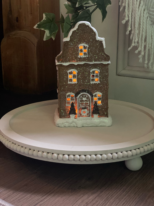 Brown Resin Light up House